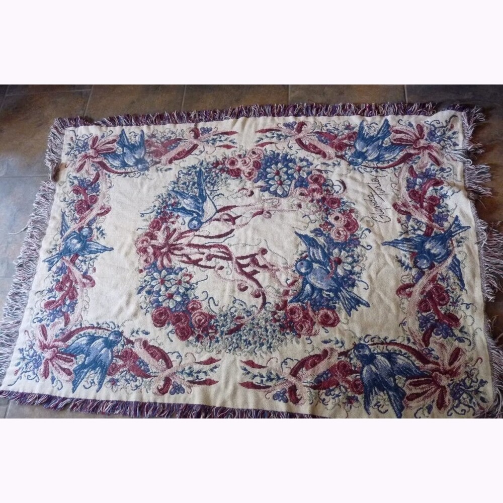 Glynda Turley Simply Country Tapestry Throw Blanket soft woven cotton 68X48"